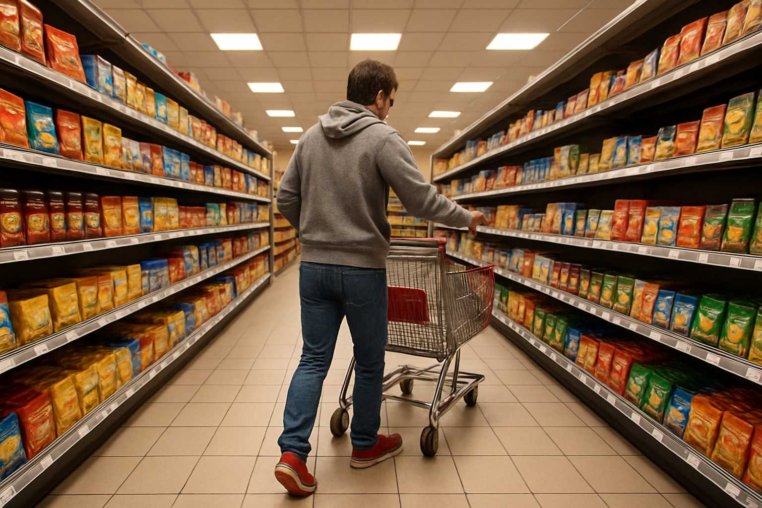 Modern Supermarket Shopping Concept