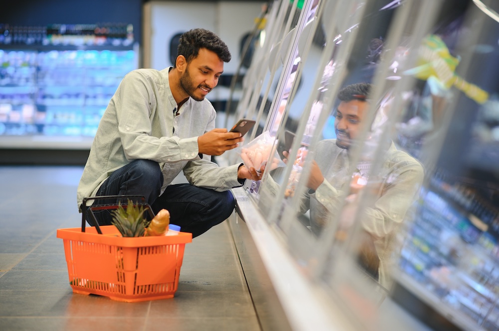 Man Shopping at Supermarket