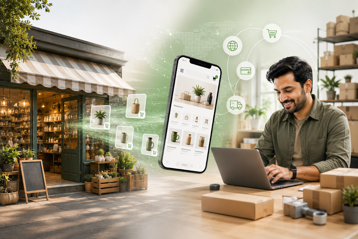 how to take local shop online India